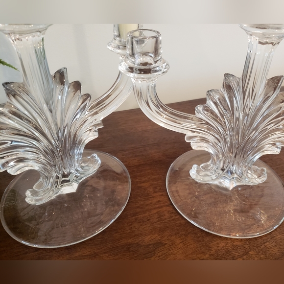 Set of 2 Fostoria Crystal Candleabras - Picture 8 of 14